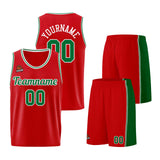Custom Red Green Basketball Jersey for Men Women Adult Youth Stitched Name Number Logo
