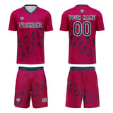 Custom Rose Red Soccer Uniform Jersey Kids Adults Personalized Set Jersey Shirt
