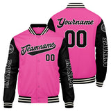 Custom Pink Black Varsity Jackets for Men Women Youth Personalized Letterman Jackets