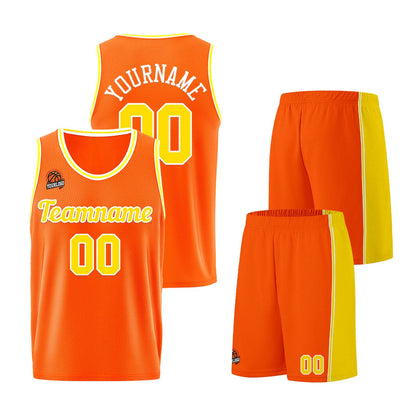 Custom Orange-Yellow Basketball Jersey for Men Women Adult Youth Stitched Name Number Logo