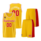 Custom Yellow Red Basketball Jersey for Men Women Adult Youth Stitched Name Number Logo