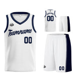Custom White Navy Basketball Jersey for Men Women Adult Youth Stitched Name Number Logo