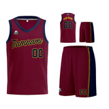 Custom Burgundy Navy Basketball Jersey for Men Women Adult Youth Stitched Name Number Logo