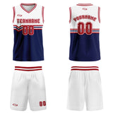 Custom White Blue Red Basketball Jersey Uniform Suit Printed Your Logo Name Number