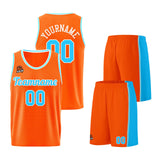 Custom Orange-Light Blue Basketball Jersey for Men Women Adult Youth Stitched Name Number Logo