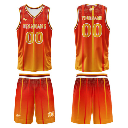 Custom Orange Basketball Jersey Uniform Suit Printed Your Logo Name Number
