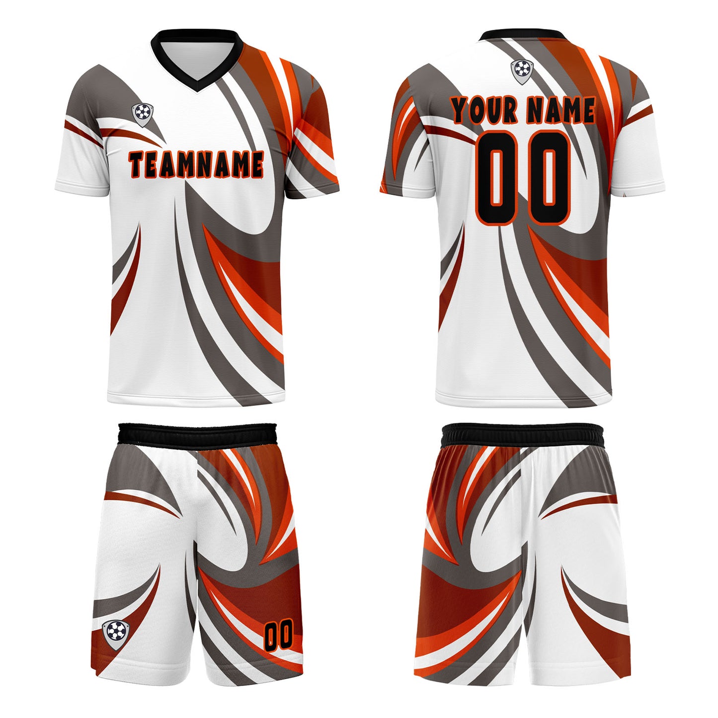 Custom White Brown Uniform Jersey Kids Adults Personalized Set Jersey Shirt
