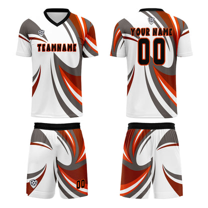 Custom White Brown Uniform Jersey Kids Adults Personalized Set Jersey Shirt