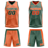 Custom Orange Green Reversible Basketball Suit for Adults and Kids Personalized Jersey