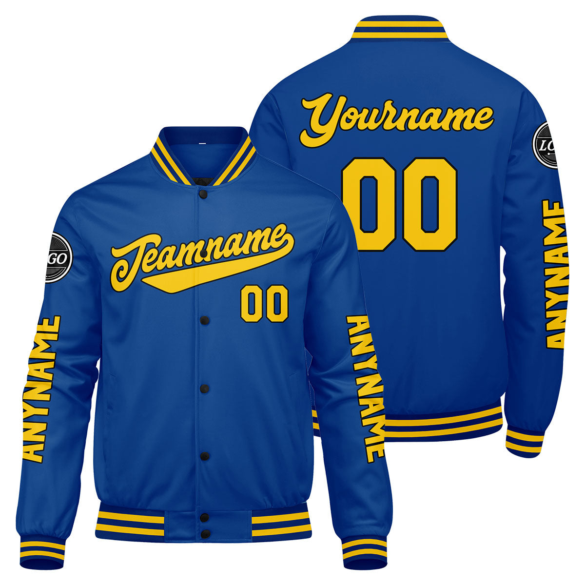 Custom Royal Yellow Varsity Jackets for Men Women Youth Personalized Letterman Jackets