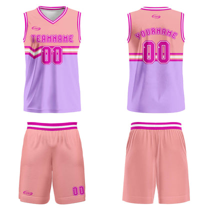 Custom Pink Purple Rose Red Basketball Jersey Uniform Suit Printed Your Logo Name Number