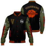 Custom Black Olive Green Varsity Jackets for Men Women Youth Personalized Letterman Jackets