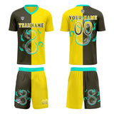 Custom Yellow Olive Green Uniform Jersey Kids Adults Personalized Set Jersey Shirt