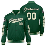 Custom Green Cream Varsity Jackets for Men Women Youth Personalized Letterman Jackets