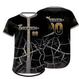 Custom Black Old Gold Baseball Jersey Personalized Gradient Team Uniforms Shirt with Name Number