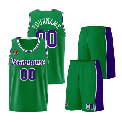 Custom Kelly Green Purple Basketball Jersey for Men Women Adult Youth Stitched Name Number Logo