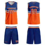 Custom Blue Orange White Basketball Jersey Uniform Suit Printed Your Logo Name Number