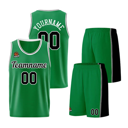 Custom Kelly Green Black Basketball Jersey for Men Women Adult Youth Stitched Name Number Logo