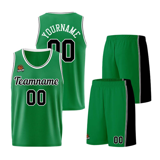 Custom Kelly Green Black Basketball Jersey for Men Women Adult Youth Stitched Name Number Logo