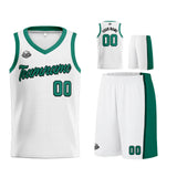 Custom White Green Basketball Jersey for Men Women Adult Youth Stitched Name Number Logo