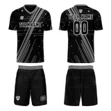 Custom Black Grey Uniform Jersey Kids Adults Personalized Set Jersey Shirt