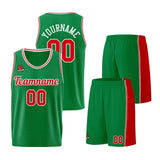 Custom Kelly Green Red Basketball Jersey for Men Women Adult Youth Stitched Name Number Logo