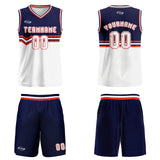 Custom Blue White Orange Basketball Jersey Uniform Suit Printed Your Logo Name Number