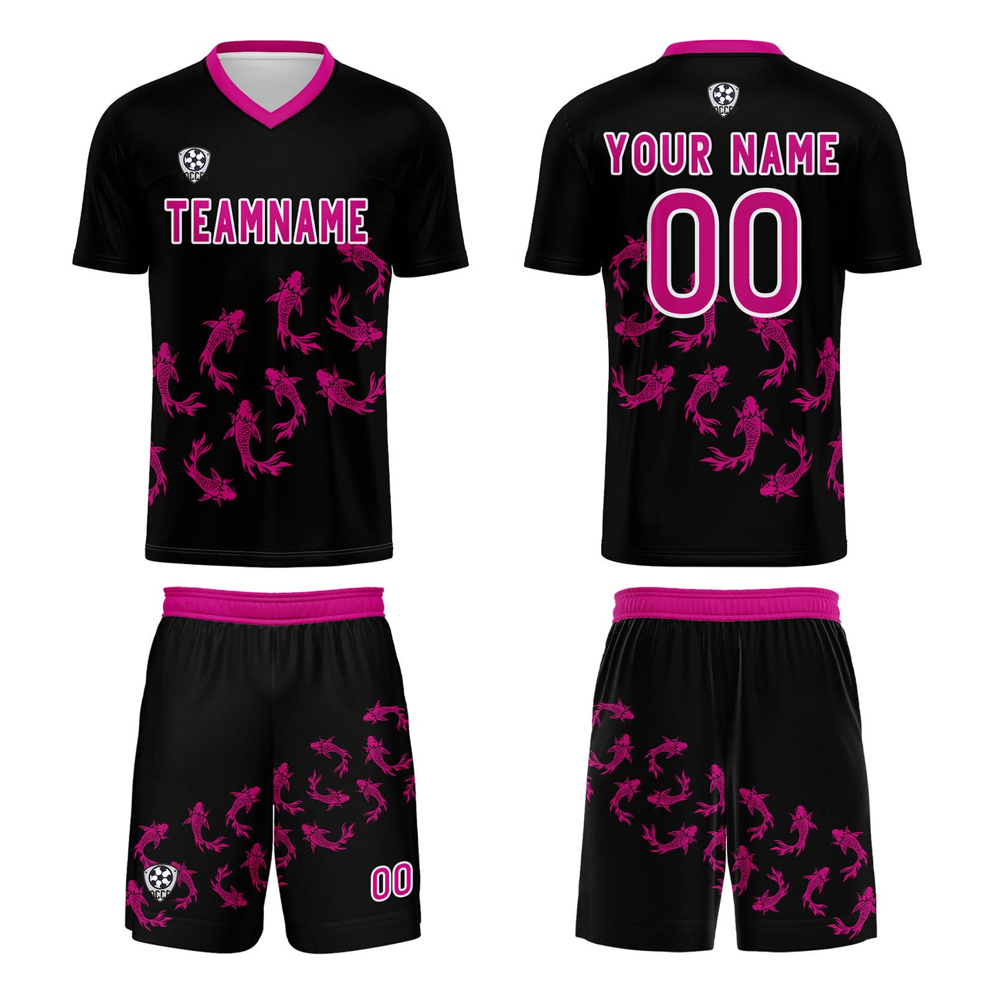 Custom Black Soccer Uniform Jersey Kids Adults Personalized Set Jersey Shirt