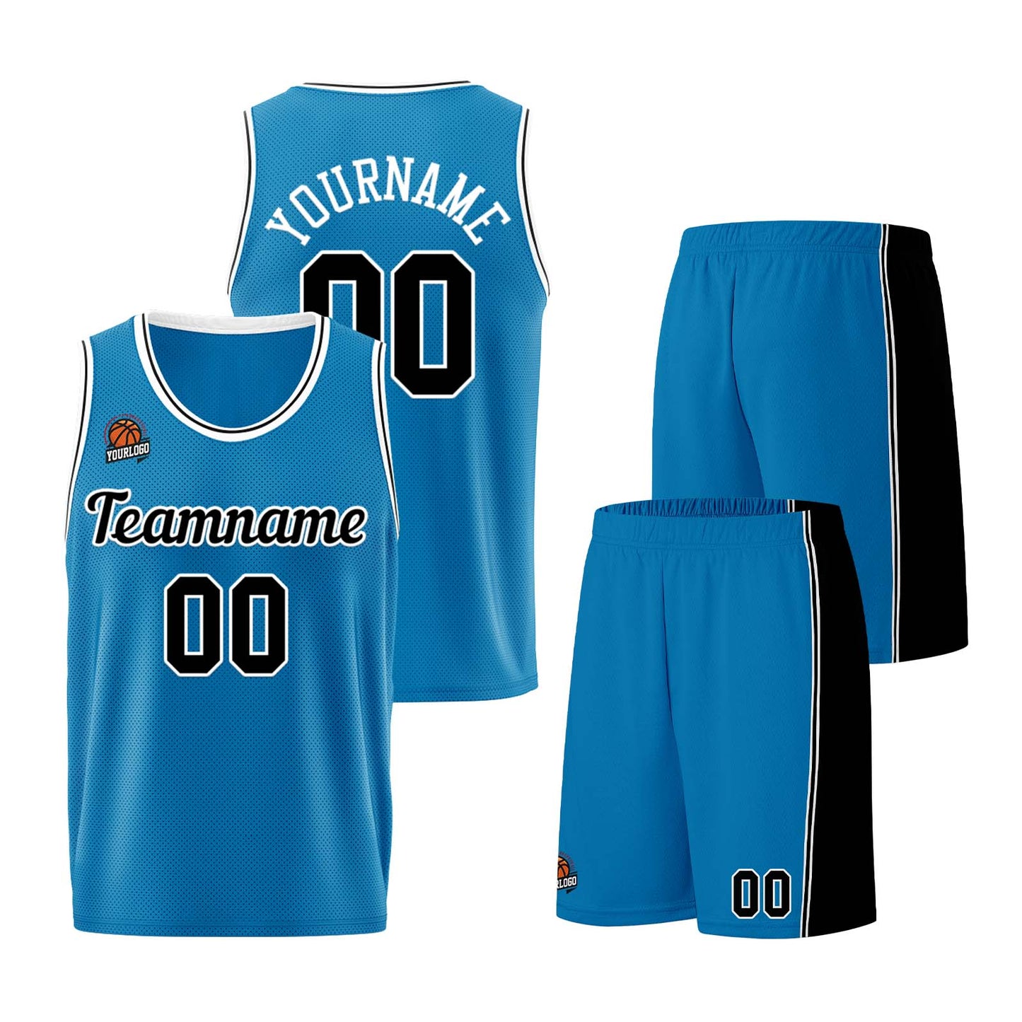 Custom Blue-Black Basketball Jersey for Men Women Adult Youth Stitched Name Number Logo
