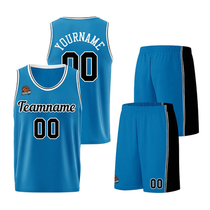 Custom Blue-Black Basketball Jersey for Men Women Adult Youth Stitched Name Number Logo