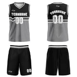 Custom Black Gray White Basketball Jersey Uniform Suit Printed Your Logo Name Number