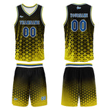 Custom Yellow Blue Basketball Jersey Uniform Suit Printed Your Logo Name Number