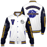 Custom White Dull Blue Varsity Jackets for Men Women Youth Personalized Letterman Jackets