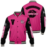 Custom Pink Black Varsity Jackets for Men Women Youth Personalized Letterman Jackets