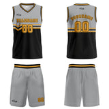 Custom Grey Black Yellow Basketball Jersey Uniform Suit Printed Your Logo Name Number