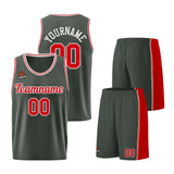 Custom Dark Gray-Red Basketball Jersey for Men Women Adult Youth Stitched Name Number Logo