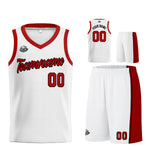 Custom White Red Basketball Jersey for Men Women Adult Youth Stitched Name Number Logo