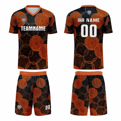 Custom Black Orange Uniform Jersey Kids Adults Personalized Set Jersey Shirt