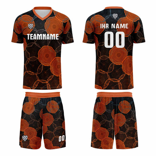 Custom Black Orange Uniform Jersey Kids Adults Personalized Set Jersey Shirt