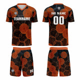 Custom Black Orange Uniform Jersey Kids Adults Personalized Set Jersey Shirt