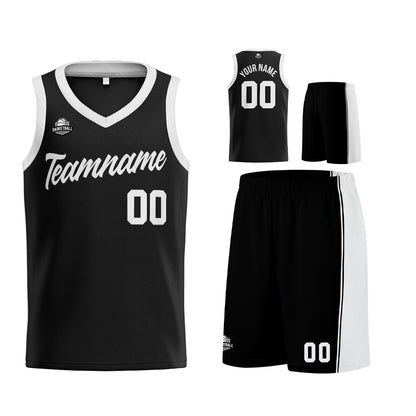Custom Black White Basketball Jersey for Men Women Adult Youth Stitched Name Number Logo