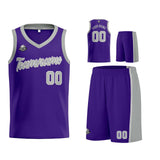 Custom Purple Gray Basketball Jersey for Men Women Adult Youth Stitched Name Number Logo