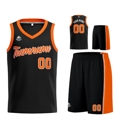 Custom Black Orange Basketball Jersey for Men Women Adult Youth Stitched Name Number Logo