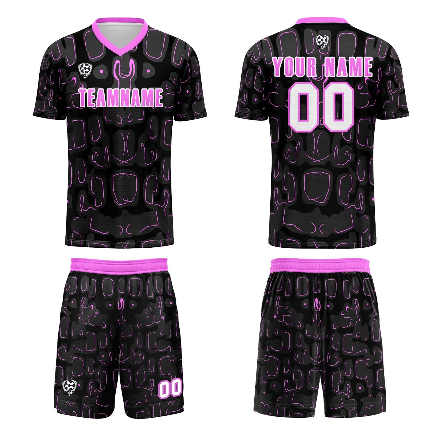 Custom Black Rose Red Soccer Uniform Jersey Kids Adults Personalized Set Jersey Shirt