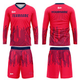 Custom Rose Red Dark Blue Basketball Soccer Football Shooting Long T-Shirt for Adults and Kids