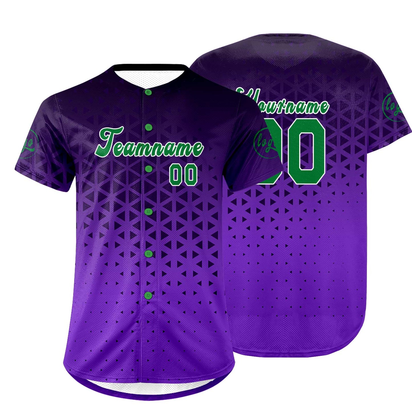 Custom Black Purple Baseball Jersey Personalized Gradient Team Uniforms Shirt with Name Number