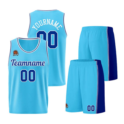 Custom Light Blue Royal Basketball Jersey for Men Women Adult Youth Stitched Name Number Logo