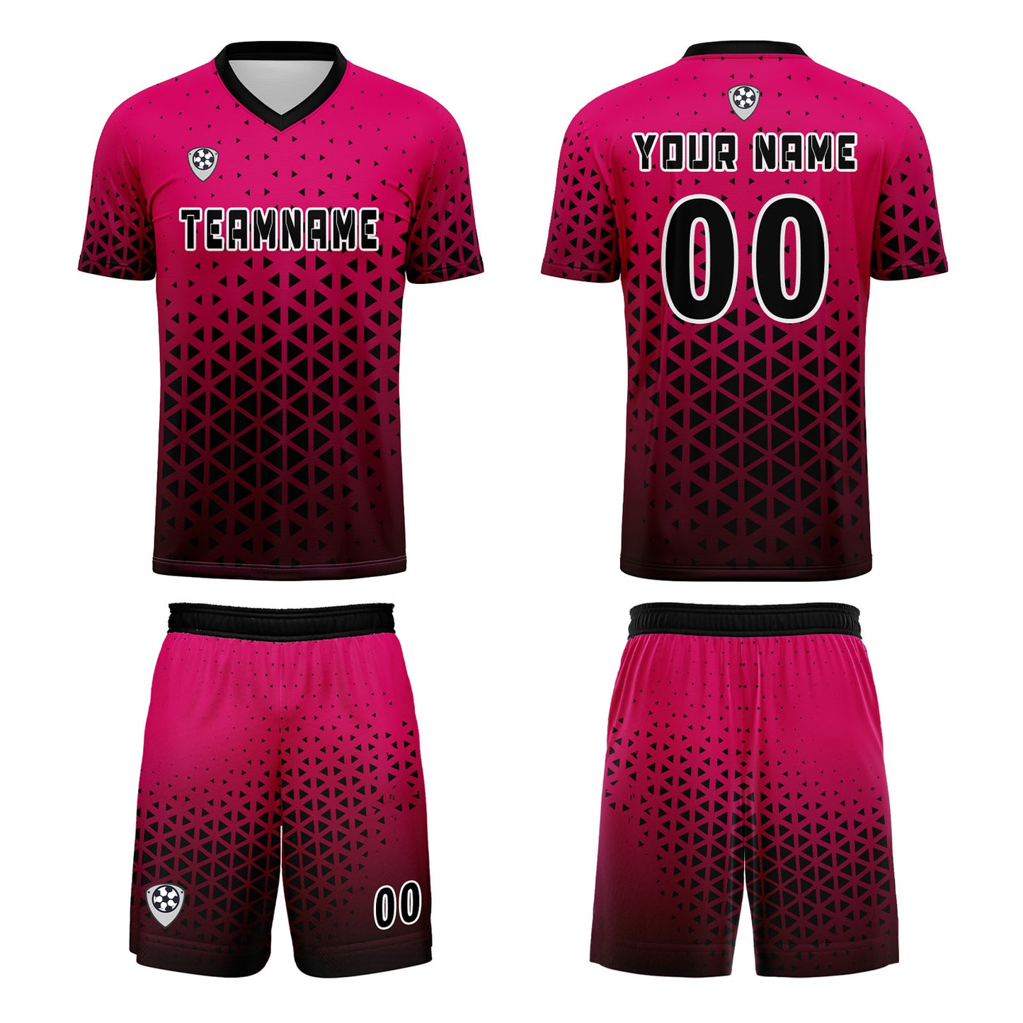 Custom Pink Black Uniform Jersey Kids Adults Personalized Set Jersey Shirt