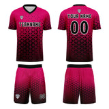 Custom Pink Black Uniform Jersey Kids Adults Personalized Set Jersey Shirt