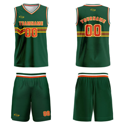 Custom Green Orange Yellow Basketball Jersey Uniform Suit Printed Your Logo Name Number